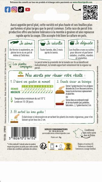 Aromatiques - Persil Gigante d'Italia (Géant d'Italie) race Novas - Graines d'Exception - MEDIA_PACKAGING_VERSO
